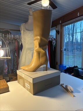 Tan Over-the-Knee Stiletto Boot